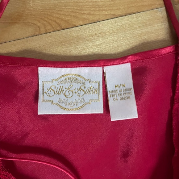 Vintage Red Satin Slip Dress - Picture 3 of 3